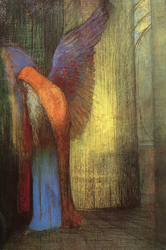 Odilon Redon Winged Old Man with a Long White Beard china oil painting image